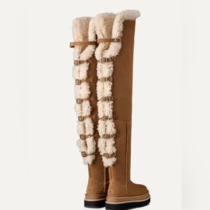 UGG Tan Over the Knee Shearling Boots